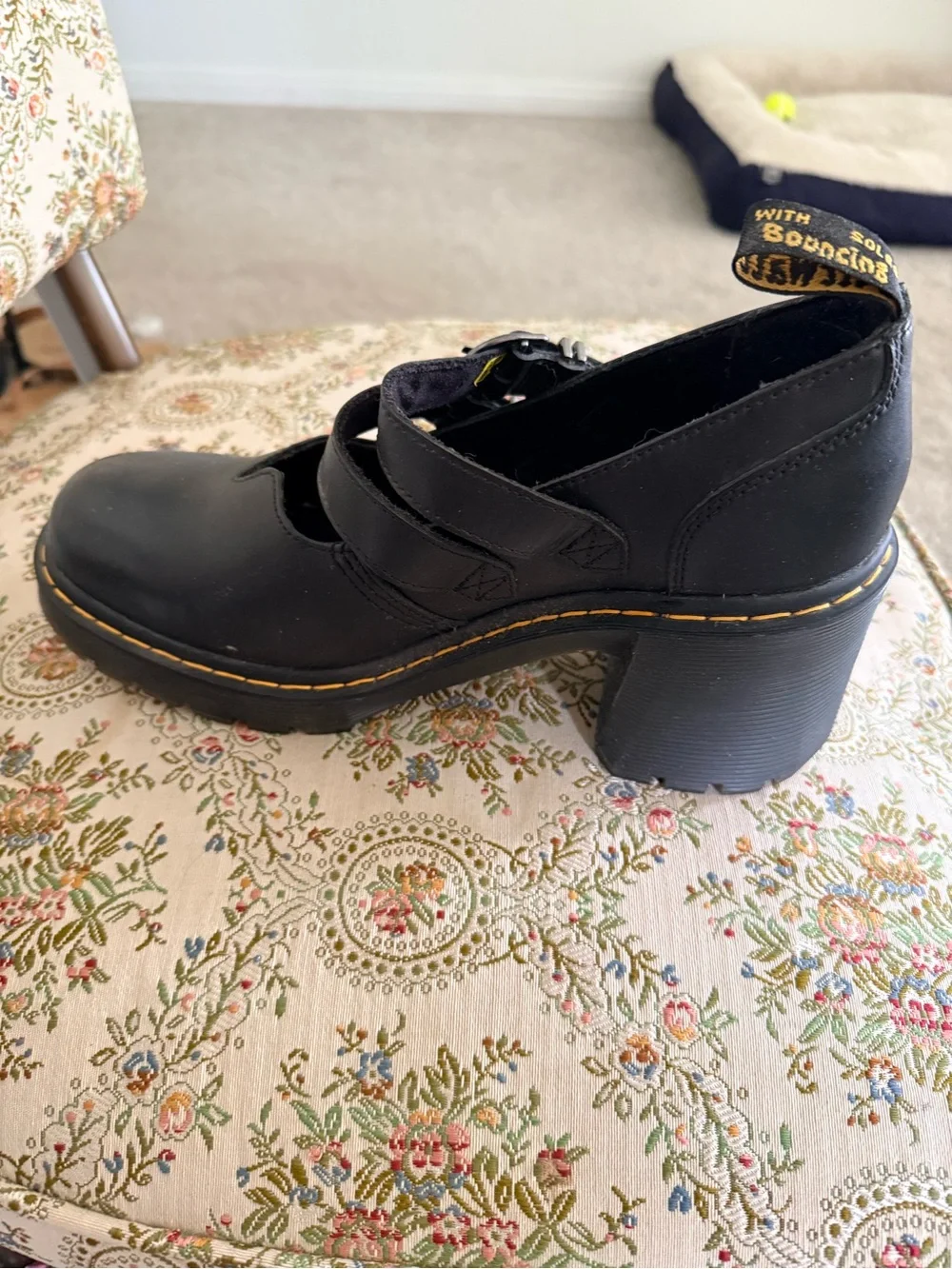 Dr. Martens Black Double-Buckle Platform Mary Jane Shoes - Picture 4 of 6